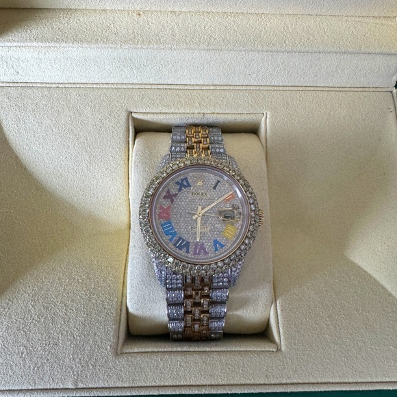Rolex Other - Custom Diamond Rolex DateJust 36 rainbow numbers